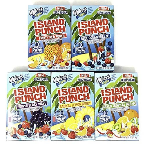 Wylers Light Island Punch Singles To Go Variety Pack Of 5 Flavo