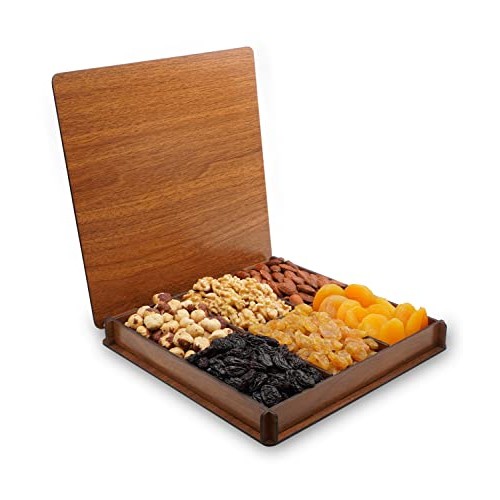 Secret Garden`S Gourmet Gift Baskets Wooden Basket Healthy Dried