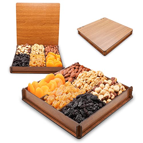 Secret Garden`S Gourmet Gift Baskets Wooden Basket Healthy Dried