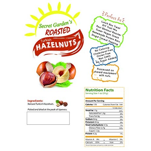 Secret Garden`S Turkish Roasted Hazelnut. Unsalted, Hazelnut. No