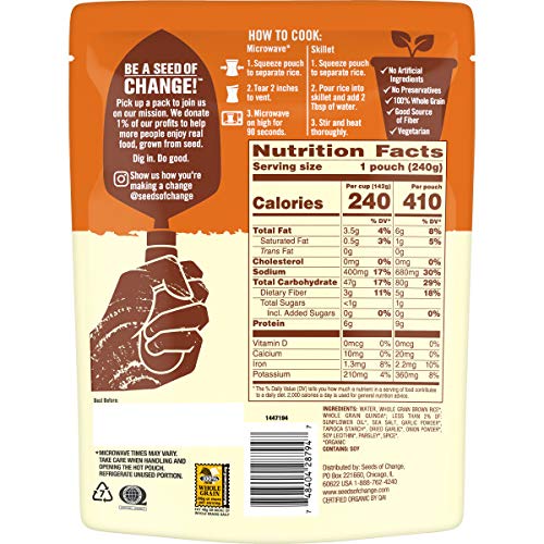 Seeds Of Change: Certified Organic Quinoa &Amp; Brown Rice With Garl