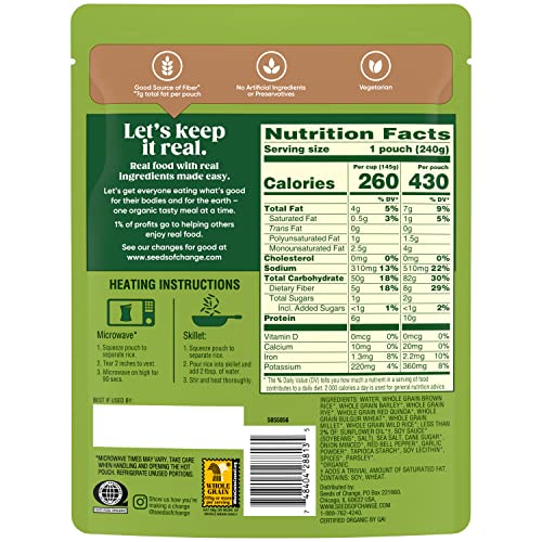 Seeds Of Change Organic Seven Whole Grains Rice, 8.5 Oz Pouch