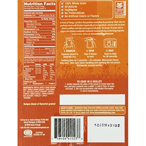 Seeds Of Change Organic Quinoa And Brown Rice, 8.5 Ounce 6 Cou