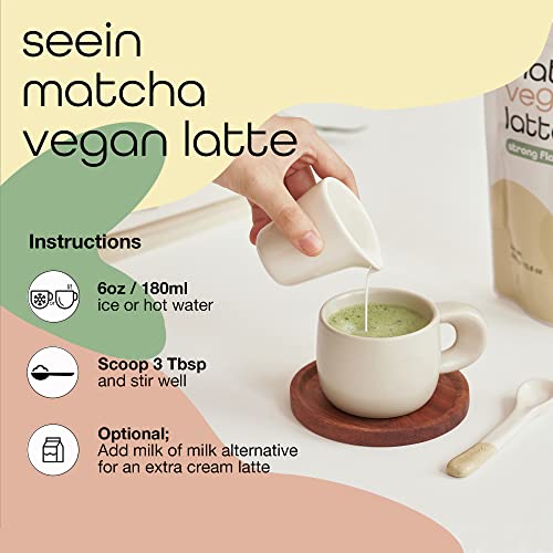 SEEIN Matcha Vegan Latte Mix Strong Flavor with Ceremonial Match...