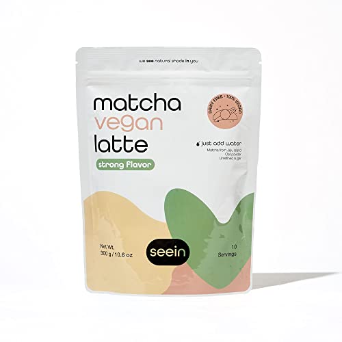 SEEIN Matcha Vegan Latte Mix Strong Flavor with Ceremonial Match...