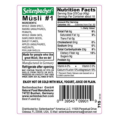 Seitenbacher Muesli Cereal #1 – Natural Body Power – Apple &Amp; Haz
