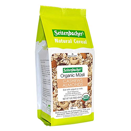 Seitenbacher Organic Muesli Cashews Almonds Natural Cereal, 16 O