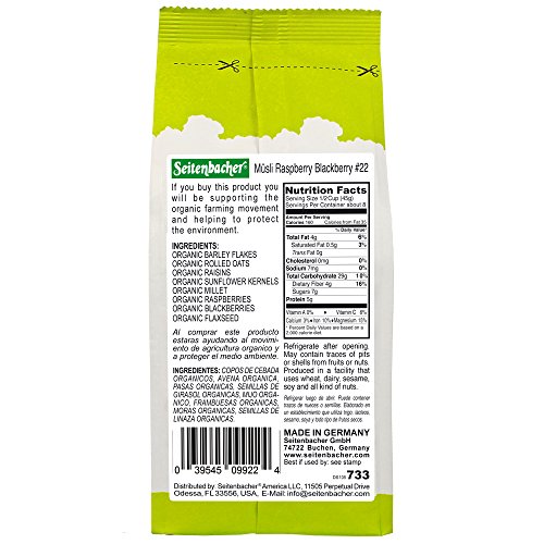 Seitenbacher Organic Muesli Natural Cereal, Raspberries And Almo