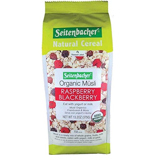 Seitenbacher Organic Muesli Natural Cereal, Raspberries And Almo