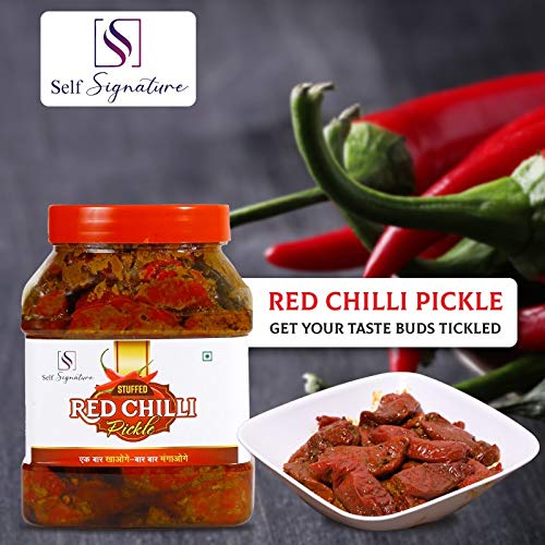 Self Signature Homemade Stuffed Banarasi Red Chilli Pickle, Lal