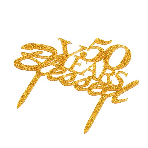 50 Years Blessed Cake Topper, Acrylic Cake Decor For 50Th Birthd