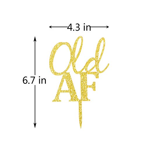 Old Af Cake Topper, Funny Gold Acrylic Sign For 30Th-40Th-50Th-6