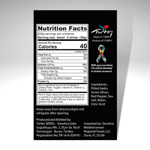 Senoliva Stuffed Cocktail Olives | Extra Large Martini Olives |