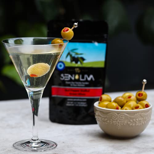 Senoliva Stuffed Cocktail Olives | Extra Large Martini Olives |
