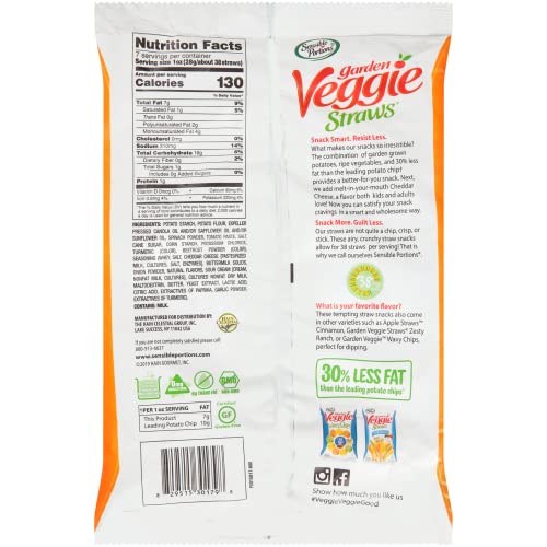 Sensible Portions Garden Veggie Straws, Cheddar Cheese, 7 Oz. P