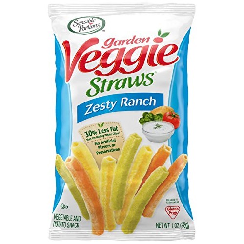 Sensible Portions Garden Veggie Straws, Ranch, 1 Oz. Pack Of 24