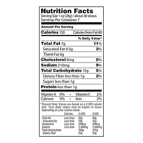 Sensible Portions Garden Veggie Straws, Sea Salt, 7 Oz.