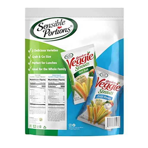 Sensible Portions Garden Veggie Straws, Sea Salt & Ranch Multipa...