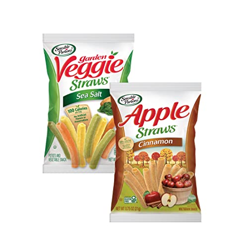 Sensible Portions Sweet & Salty Straws Variety Pack, Apple Straw...