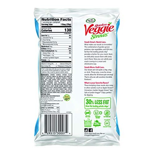 Sensible Portions Veggie Straws, Snack Size Variety Pack, Sea Sa