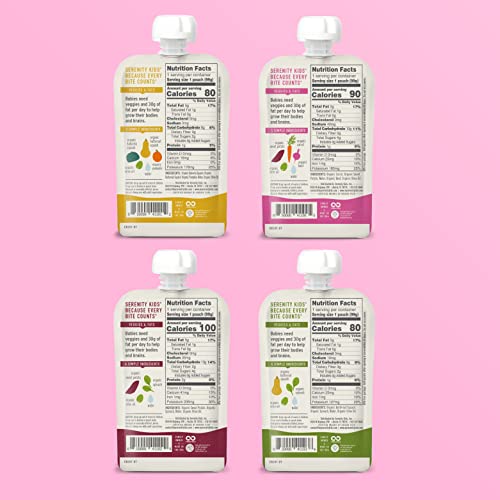 Serenity Kids 6+ Months Baby Food Pouches Puree Made With Ethica