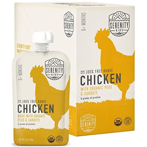 Serenity Kids Baby Food, Free Range Chicken With Organic Peas An