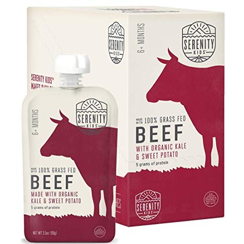 Serenity Kids Baby Food, Grass Fed Beef With Organic Kale And Sw