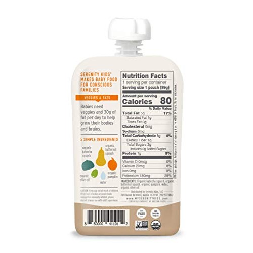 Serenity Kids Baby Food, Organic Kabocha Squash, Butternut And P