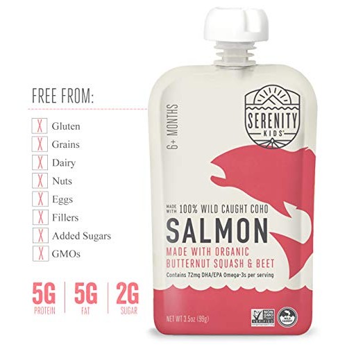 Serenity Kids Baby Food, Wild Caught Coho Salmon With Organic Bu