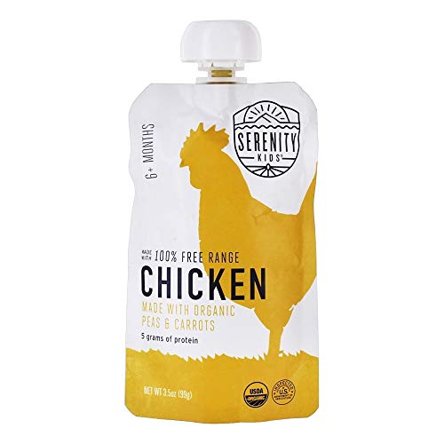 Serenity Kids, Chicken Free Range With Peas Carrots, 3.5 Ounce