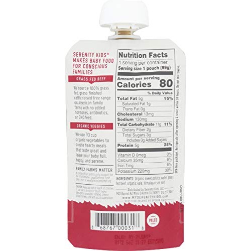 Serenity Kids, Beef With Sweet Potato Kale, 3.5 Ounce