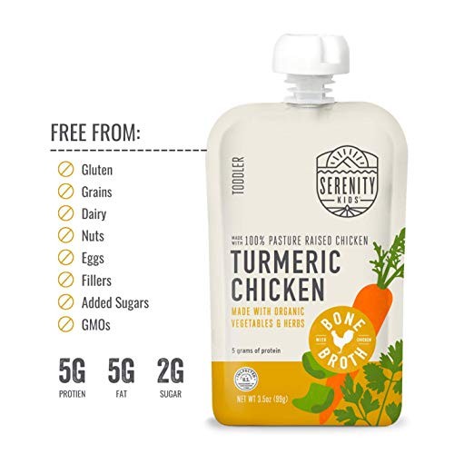 Serenity Kids Toddler Purees, Free Range Turmeric Chicken With B