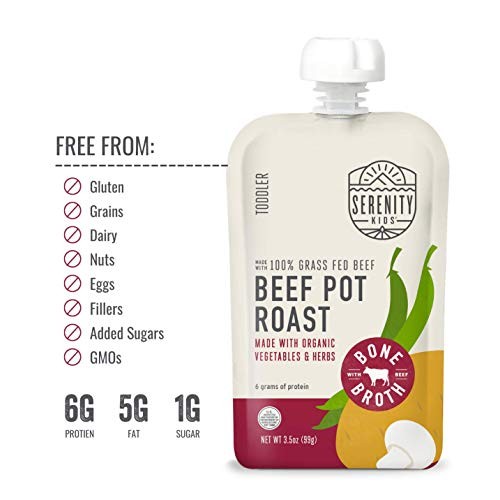 Serenity Kids Toddler Purees, Grass Fed Beef Pot Roast With Bone