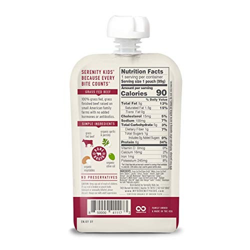 Serenity Kids Toddler Purees, Grass Fed Beef Pot Roast With Bone