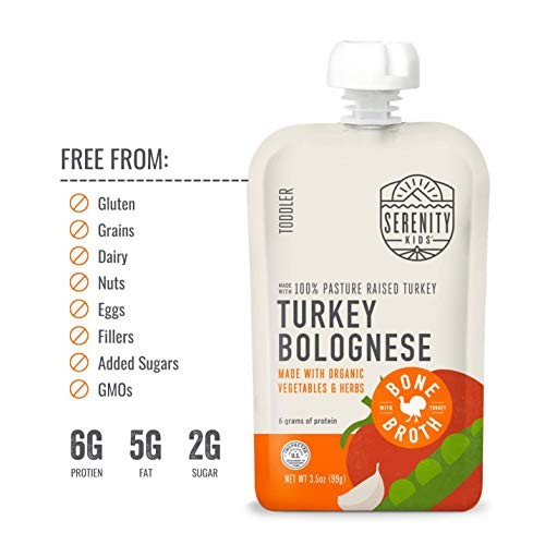 Serenity Kids Toddler Purees, Pasture Raised Turkey Bolognese Wi