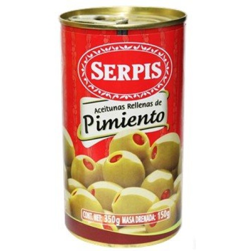 Serpis - Green Olives Stuffed With Red Pimentos 12.34 Oz