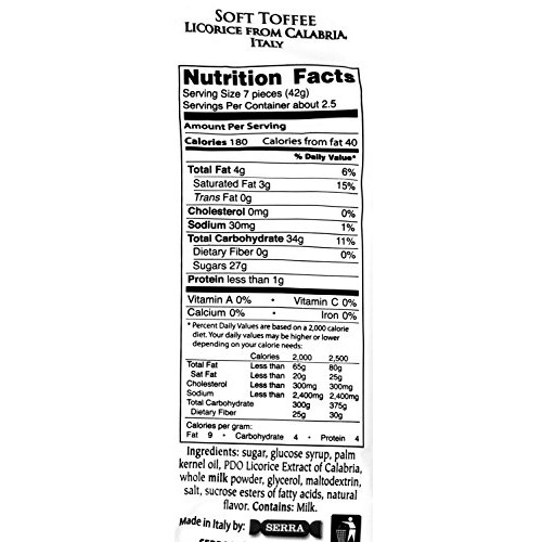 Serra Le Italiane, Italian Natural Toffee Licorice Candy From Ca
