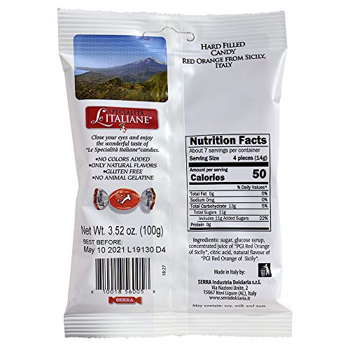 Serra Le Italiane, Italian Natural Hard Candy Filled With Red Or