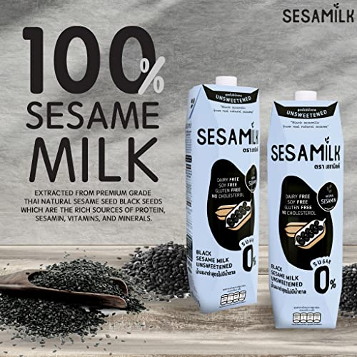 Sesamilk: Sesame Milk Unsweetened Black Sesame Milk, 33.8 Fl O...