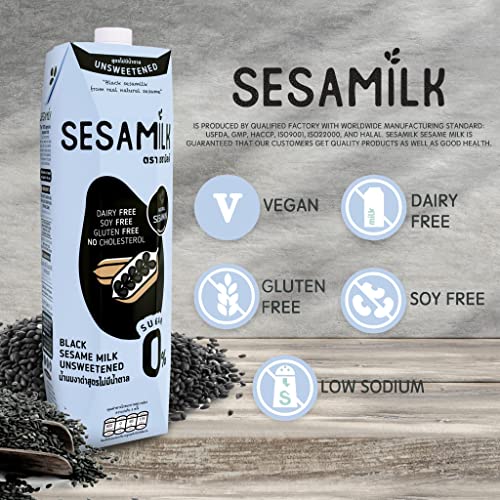 Sesamilk: Sesame Milk Unsweetened Black Sesame Milk, 33.8 Fl O...
