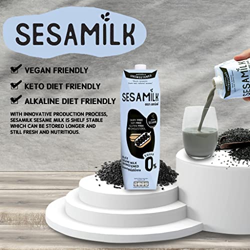 Sesamilk: Sesame Milk Unsweetened Black Sesame Milk, 33.8 Fl O...