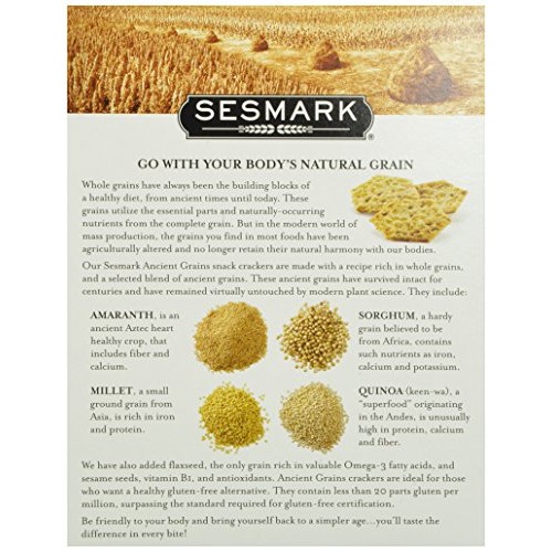 Sesmark Ancient Grains Rice Crackers, Sea Salt, 3.5 Ounce Pack