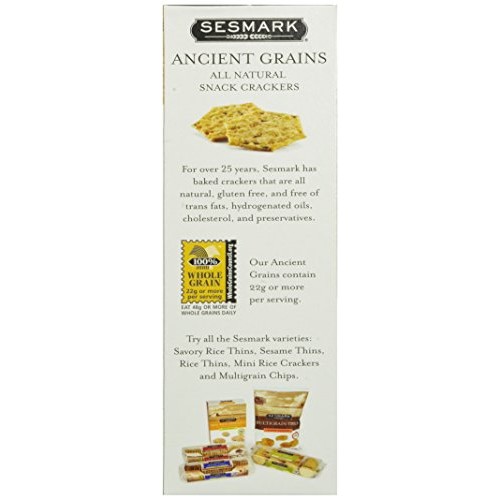 Sesmark Ancient Grains Rice Crackers, Sea Salt, 3.5 Ounce Pack