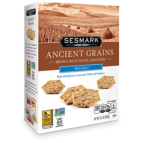 Sesmark Ancient Grains Rice Crackers, Sea Salt, 3.5 Ounce Pack