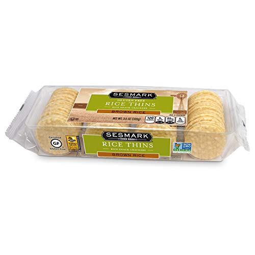 Sesmark Gluten Free Rice Thins, Brown Rice, 3.5 Ounce Pack Of 12