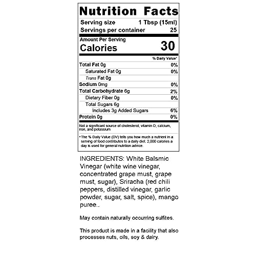 Seven Barrels - Sriracha Mango Balsamic Vinegar | 12.7 Ounces |