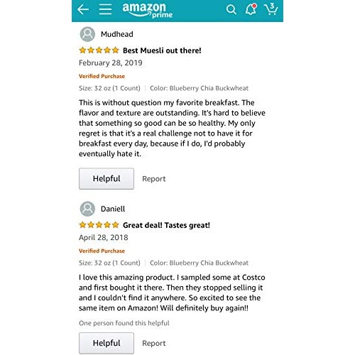 Seven Sundays Blueberry Chia Buckwheat Muesli Cereal, Gluten Fre