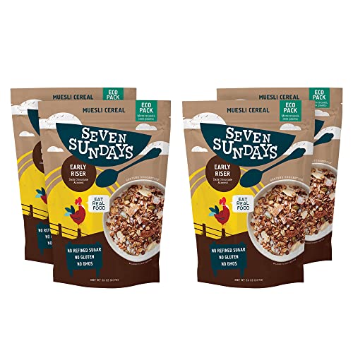 Seven Sundays Early Riser Dark Chocolate Muesli Cereal - 4 Count...