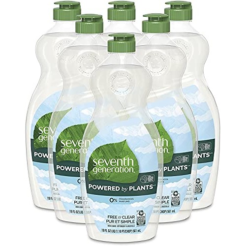 Seventh Generation Dish Liquid Soap, Free &Amp; Clear, 25 Oz, Pack Of 6