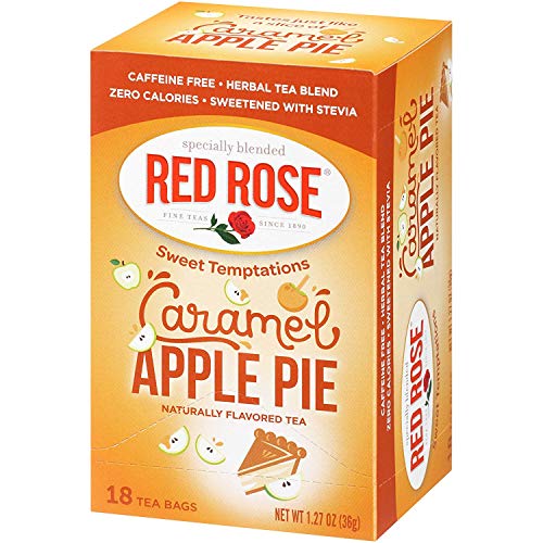 Red Rose Tea Bags, 2 Count: Caramel Apple Pie Tea + Strawberry C